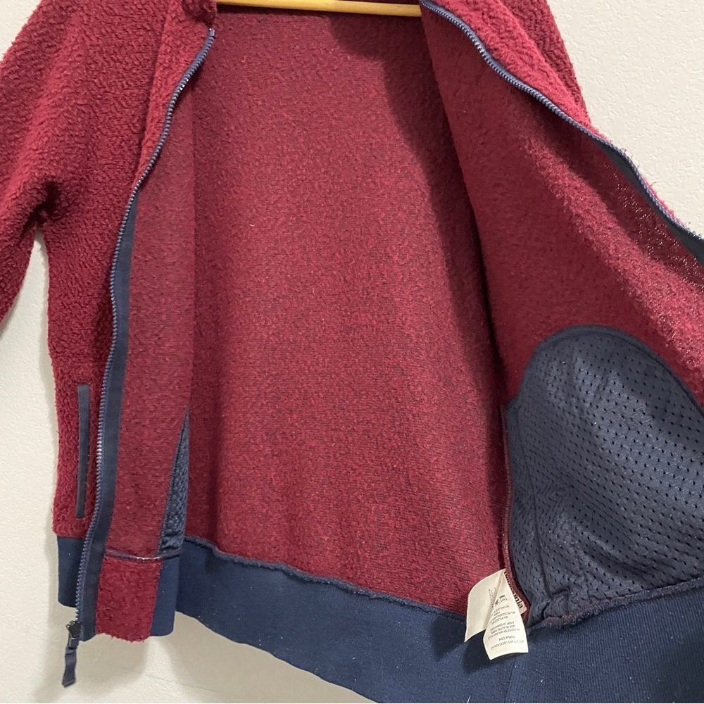 Patagonia Woolyester Fleece Jacket Full Zip Oxide Red Blue Womens Large L - Picture 7 of 16